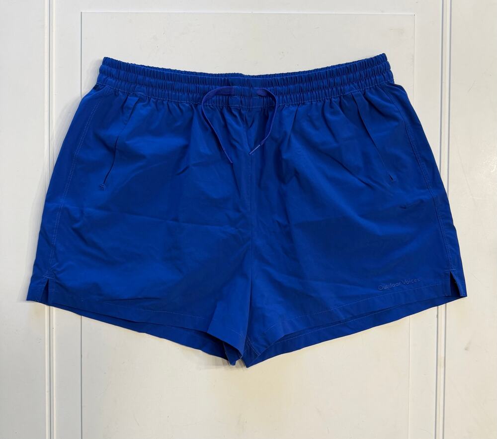 Outdoor Voices Womens Sz XL BLue Nylon Blend Workout Running Shorts Activewear